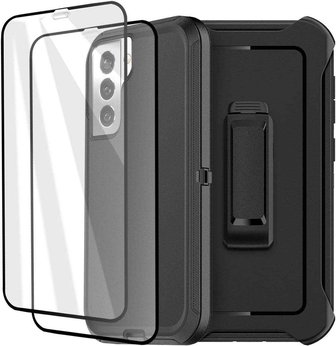 Aicase for Galaxy S21 plus Case with Screen Protector, Heavy Duty Drop Protection Full Body Rugged Shockproof/Dust Proof 3-Layer Military Grade Tough Durable Phone Cover for Samsung Galaxy S21 Plus  AICase Black Galaxy S21 