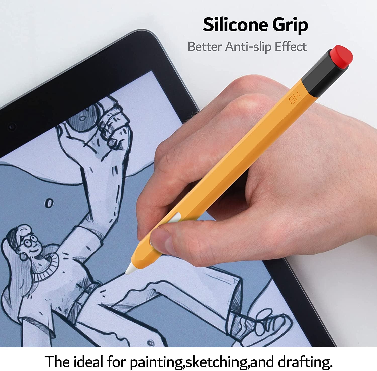 PZOZ Case Compatible with Apple Pencil 2Nd Generation Magnetic Pen Protector Silicone Sleeve Ipencil 2 Gen Grip Skin Holder Cover Accessories for Ipad Mini 6Th, Air 4Th 5Th, Pro 11 12.9 (Yellow)  PZOZ   