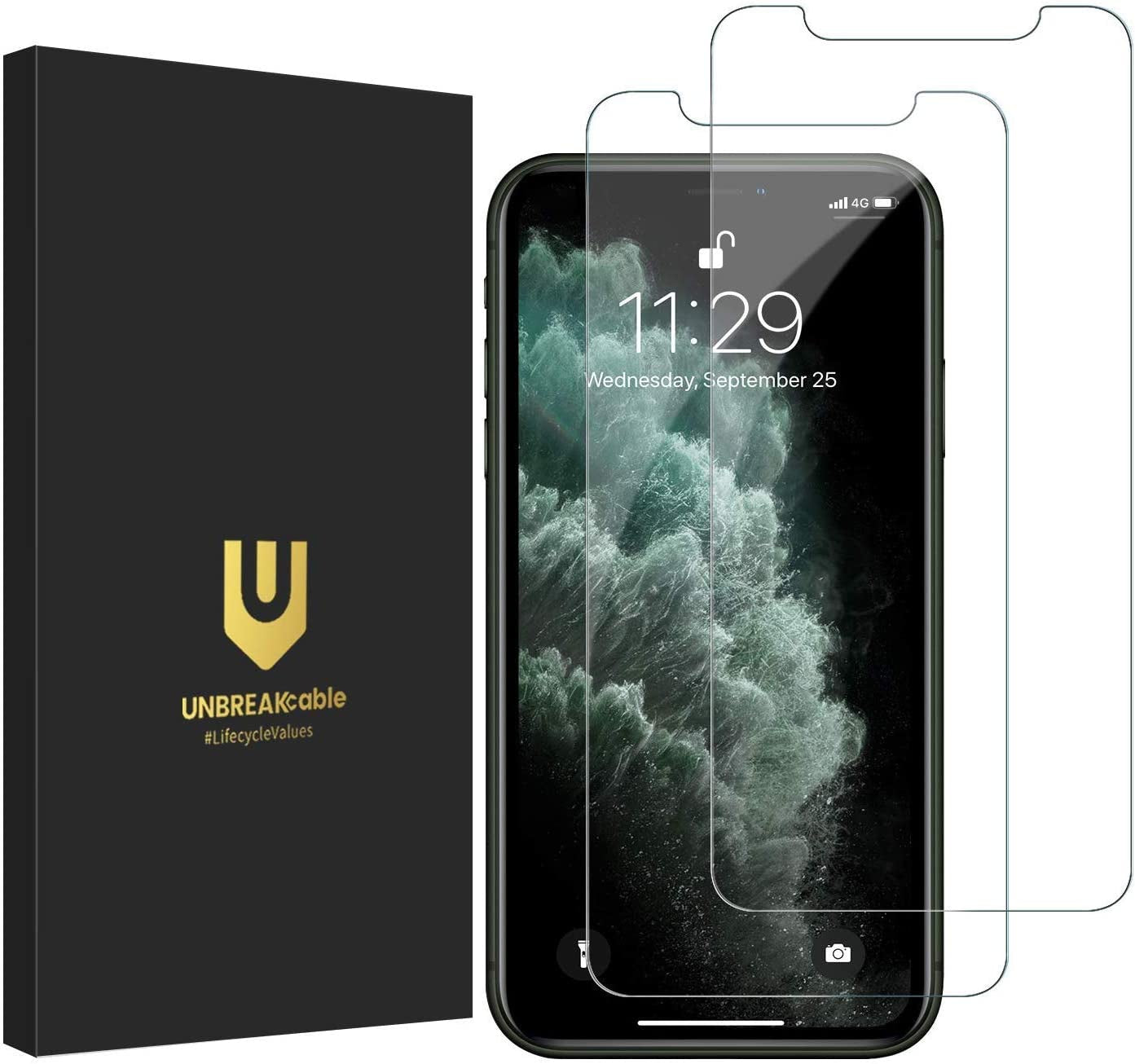 Unbreakcable Shatterproof Tempered Glass Screen Protector for Iphone 11 Pro Max/ Iphone Xs Max [2-Pack] [99.99% HD Clear] [Easy Installation Frame] [9H Hardness] [Full Coverage] [Bubble Free][ Anti-Fingerprint] for Apple 6.5''  UNBREAKcable   