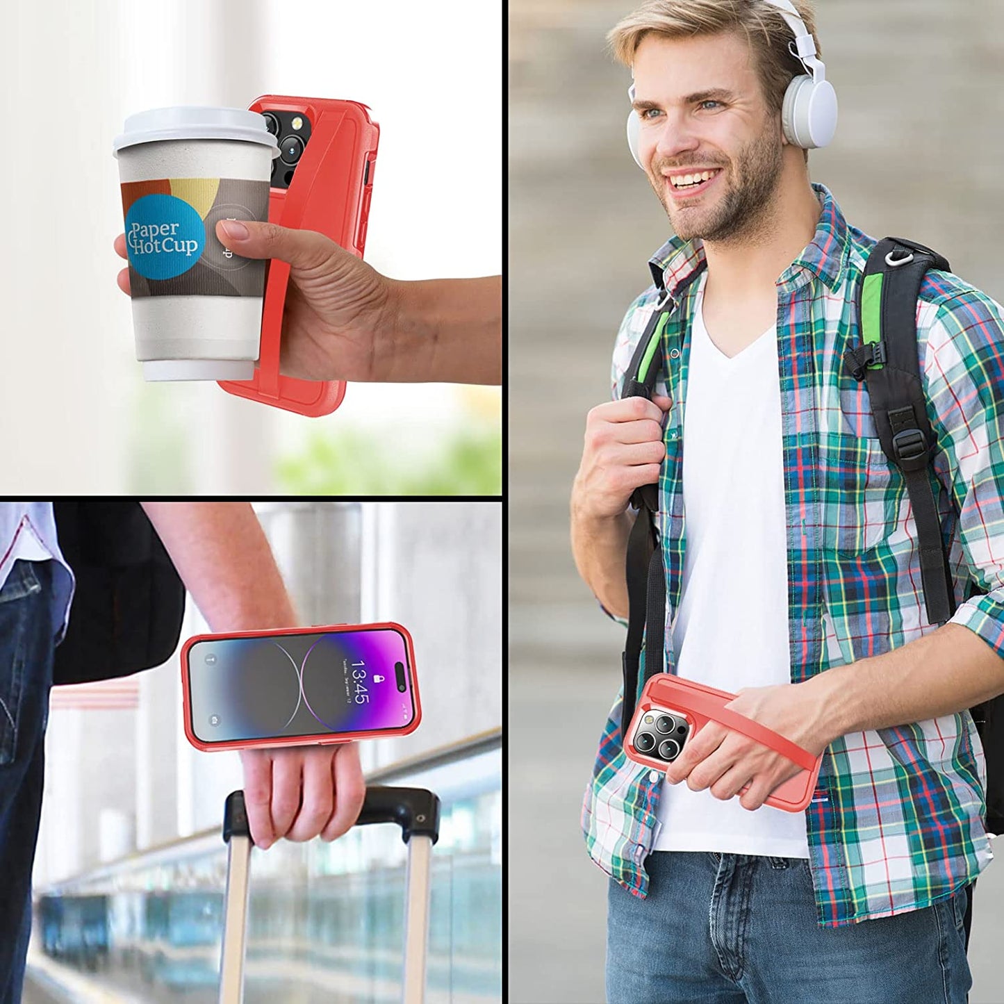 Jaroco for Iphone 14 Pro Case, [Military Grade Drop Protection] [2 Pcs Screen Protector & Camera Lens Protector] Full-Body Shockproof Protective for Iphone 14 Pro Phone Case 6.1 Inch (Red)  jaroco   