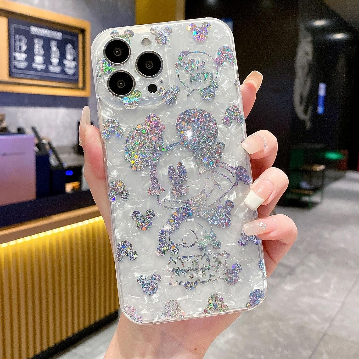Jerisln Cartoon Case for Iphone 11 Pro Max Cute Golden Minnie Sparkle Bling Cover with Quicksand Holder,Kickstand Soft TPU Shockproof Protective for Women Girls(Iphone 11 Pro Max Minnie 6.5'')  Jerisln Silver/Mickey/Case Only Iphone 14 Pro(6.1") 