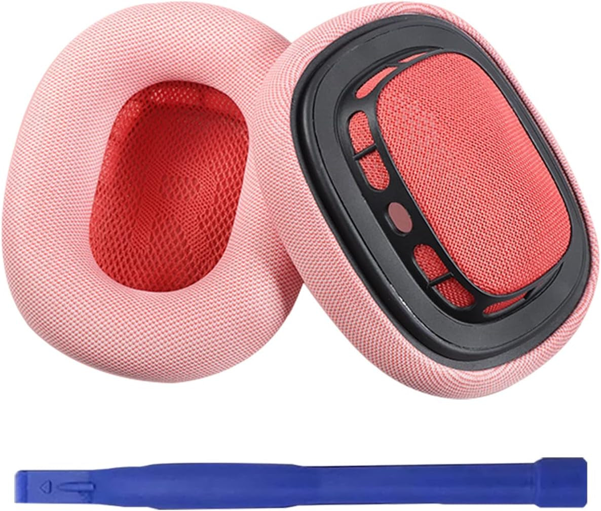 Replacement Ear Pads for Airpods Max Headphone Breathable Mesh Fabric Earpads Covers Easy to Install with Magnet Ear Pads Earmuff Repair Part(Dark Grey)  Adhiper Max-EP-Pink  
