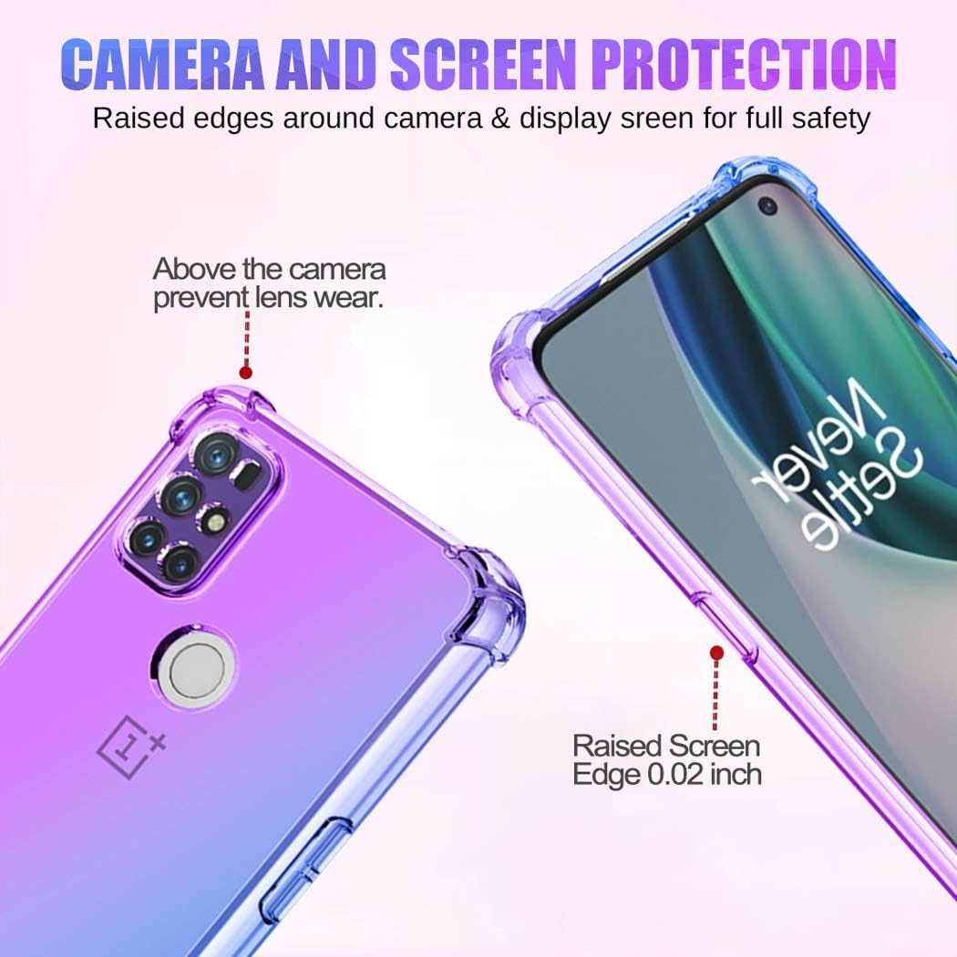 Gufuwo Case for Oneplus Nord N100 [Not Fit for Oneplus Nord N10] Cute Case Girls, Gradient Slim anti Scratch Soft TPU Phone Cover Shockproof Protective Case for Oneplus Nord N100 (Purple/Blue)  Gufuwo   