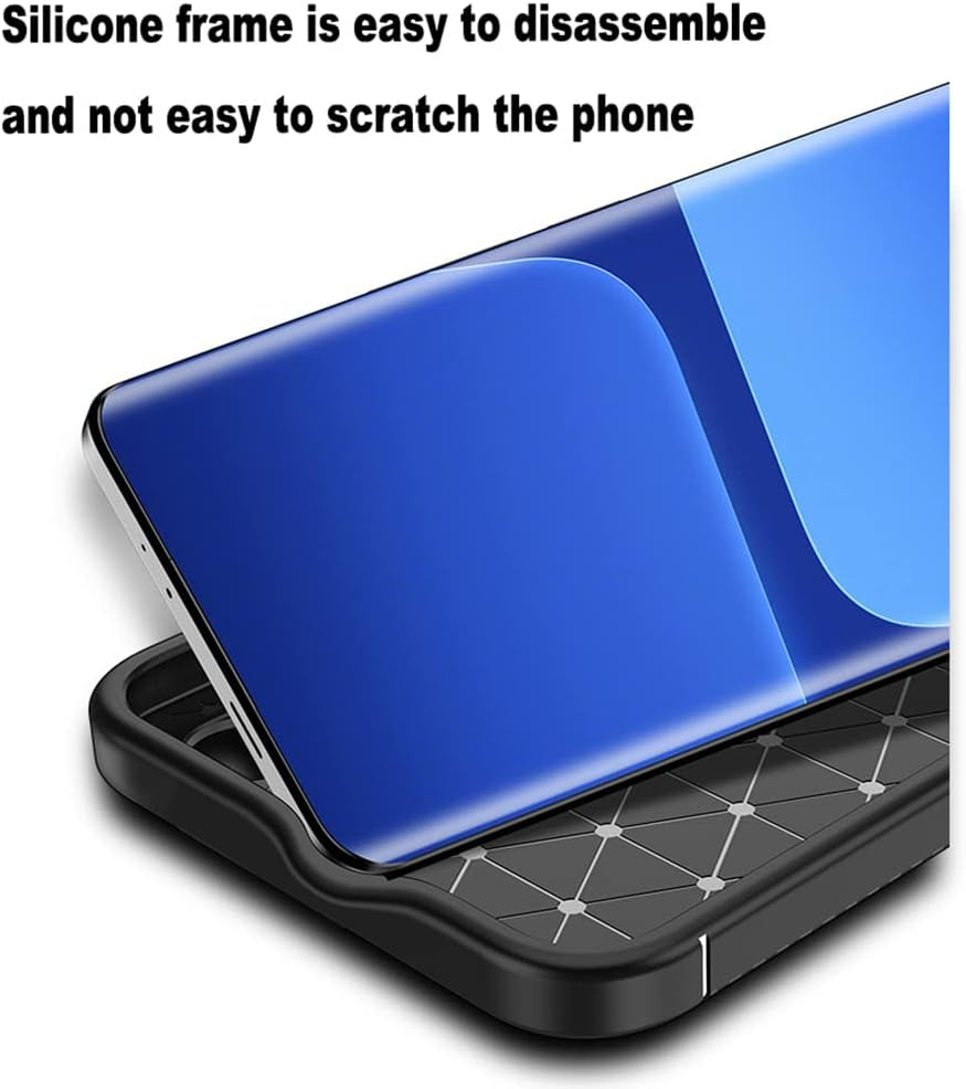 Teroxa for Xiaomi Mi 13 Ultra Case, Super Thin Carbon Fiber Texture Soft Silicone Bumper Camera Lens Protection Shockproof Cover (Black)  teroxa   