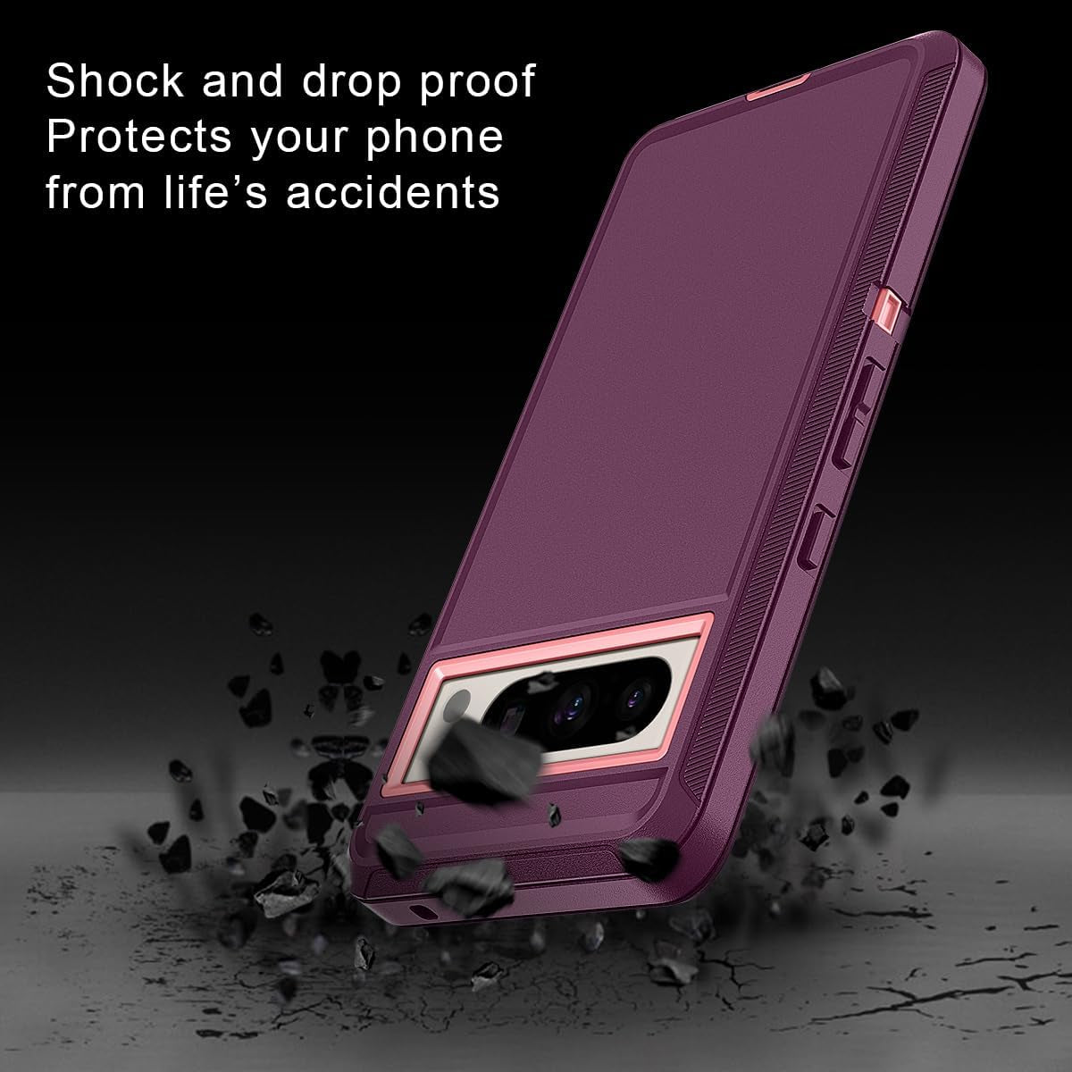 I-HONVA for Google Pixel 8 Pro Case Shockproof Dust/Drop Proof 3-Layer Full Body Protection [Without Screen Protector] Rugged Heavy Duty Durable Cover Case for Google Pixel 8 Pro 6.7" 2023,Purple/Pink  I-HONVA   
