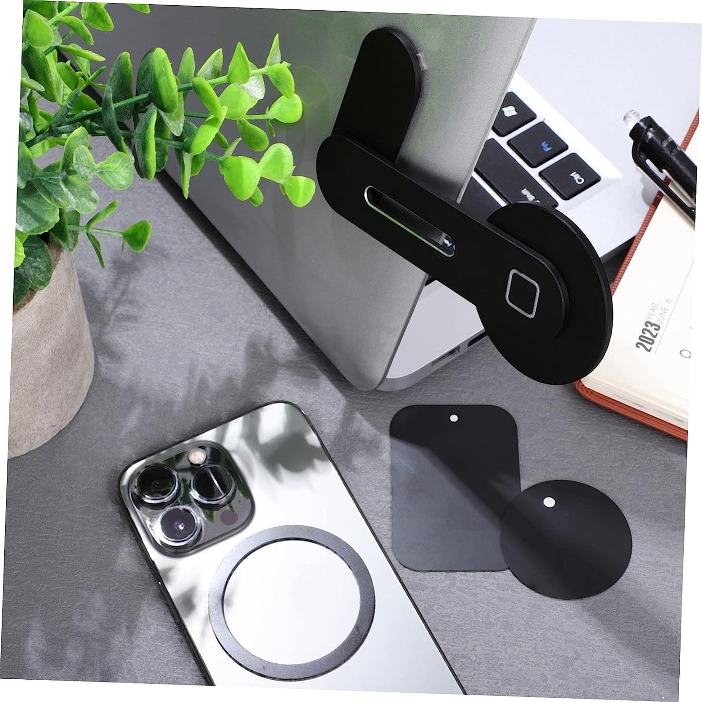 WOONEKY Bracket Magnetic Car Holder Laptop Holder for Desk Laptop Car Mount Magnetic Phone Stand for Desk Magnetic Laptop Rack Phone Bracket Stand for Laptop Magnetic Laptop Holder  WOONEKY   