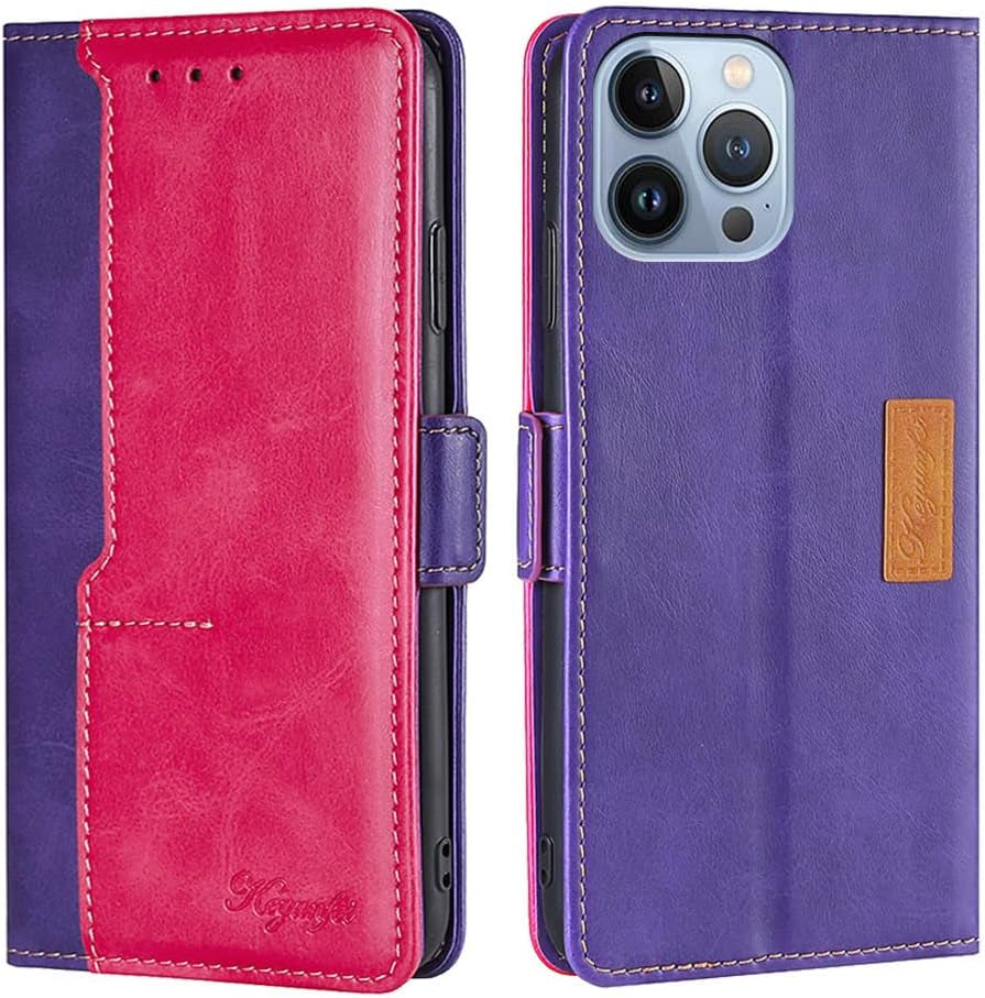 Fansipro Wallet Folio Case for LG G7 THINQ, Premium PU Leather Slim Fit Cover for G7 THINQ, 2 Card Slots, Friendly Fit, Red & Black  Fansipro Rose Red  Purple  