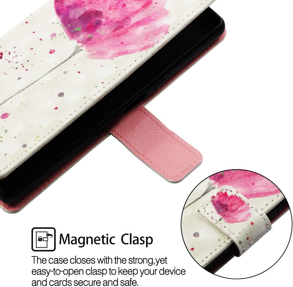 ISADENSER LG G8 Thinq Phone Case LG G8 Case Stylish for Girly Women [Wallet Stand] Kickstand Credit Cards Slot Cash Pockets PU Leather Flip Wallet Case for LG G8 Thinq (2019) 3D Rose Flower YB  ISADENSERR   