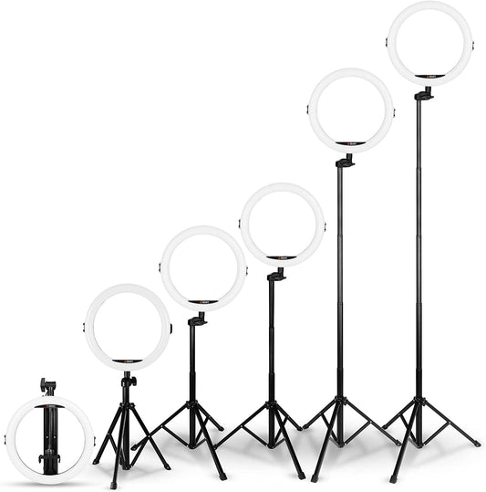 SQUATZ 11’’ LED 12W Selfie Ring Light R11 with Wired Control, Tripod Stand with 5 Sections, Phone Holder, Adjustable Brightness Levels for Influencers, Youtube, Trainers, and Streaming.  Sound Around   