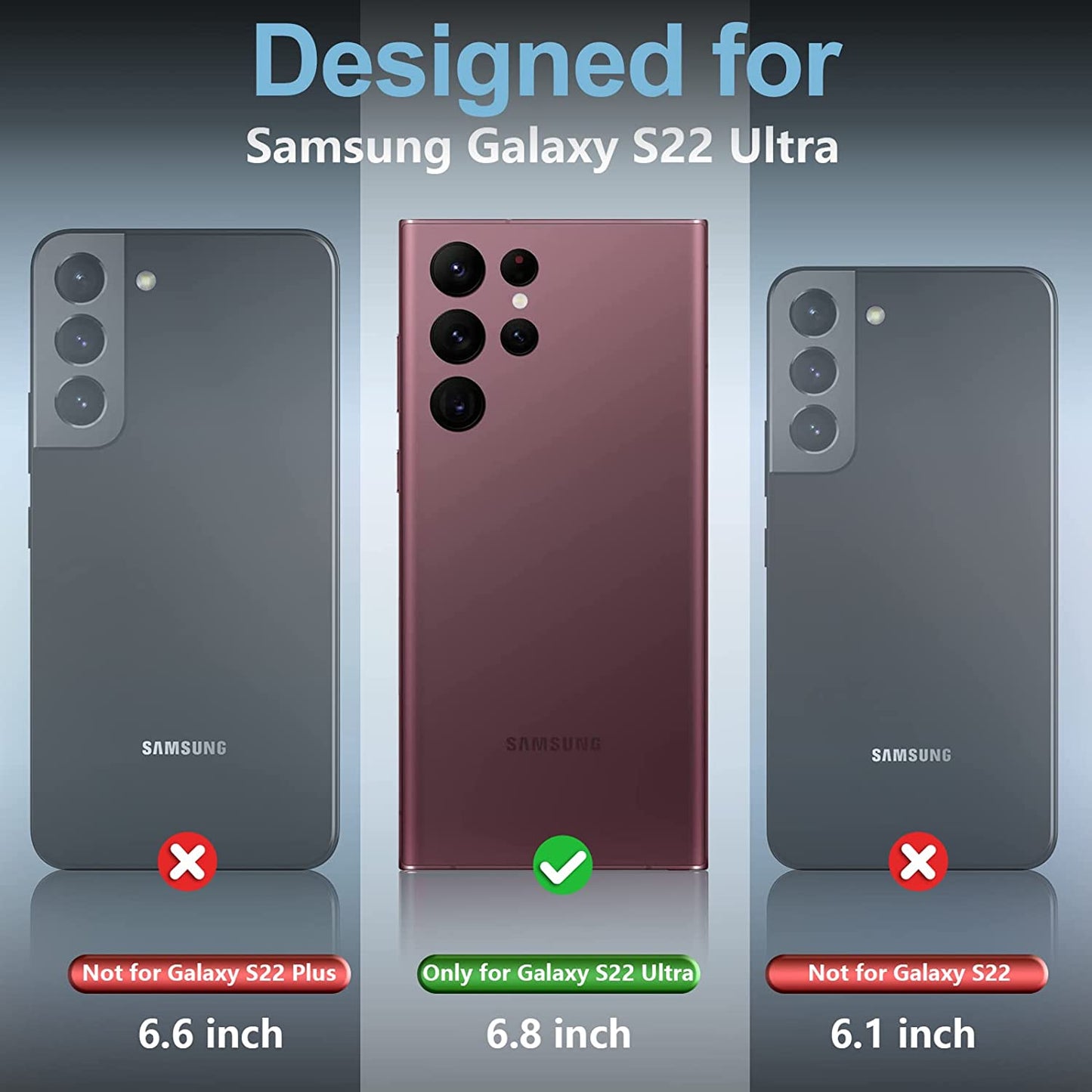 SPIDERCASE Designed for Galaxy S22 Ultra Case, Waterproof Built-In Screen Protector Full Protection Heavy Duty Shockproof Anti-Scratched Rugged Case for Galaxy S22 Ultra 5G 6.8'' 2022, Black/Clear  SPIDERCASE   