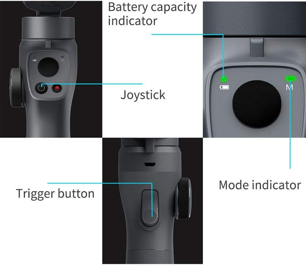 3-Axis Handheld Gimbal Stabilizer Equipped with 4000Mah Battery Support Multiple Angle Shooting for GOPRO Sports Cameras 4/5/6/7 and Mobile Phone under 7.2 Inch  Serounder   