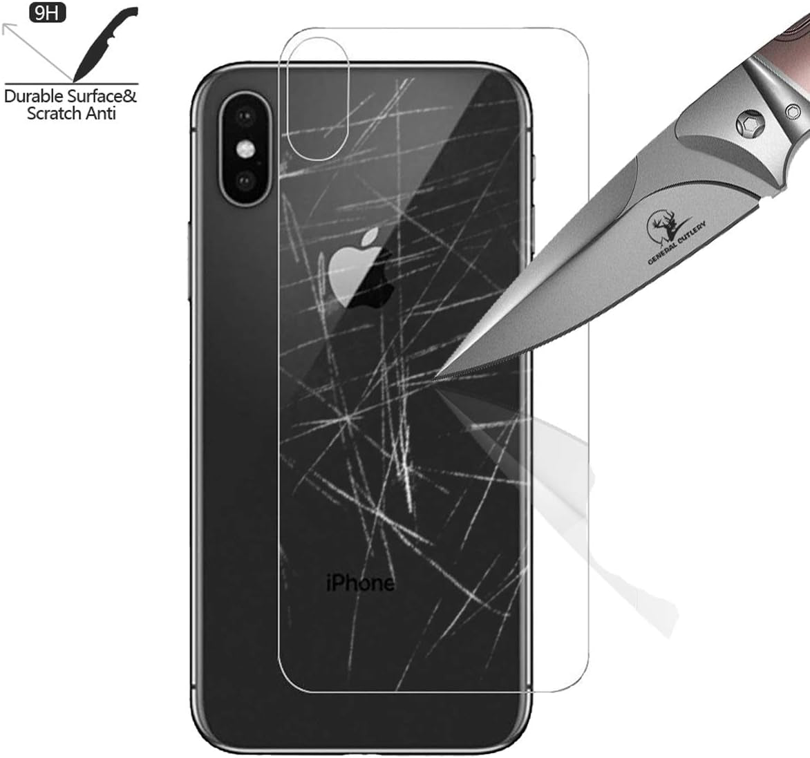 AKWOX (4-Pack) Compatible with Iphone Xs Max Screen Protector with Back Covers, 9H Tempered Glass Front Screen Protector and Back Screen Protector for Iphone XS Max  AKWOX   
