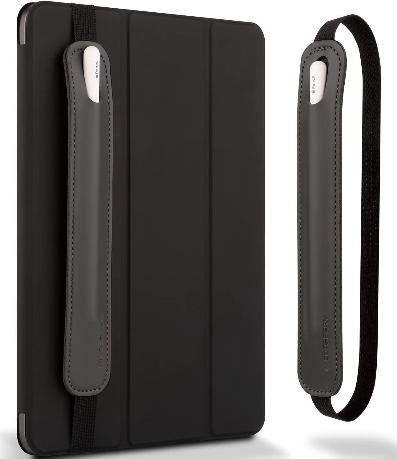 Goospery Pencil Holder Compatible with Apple Pencil Case(1St & 2Nd Generation)Stylus Pen Sleeve PU Leather Accessories Elastic Band for All Tablets Including Ipad Pro 12.9 11 Inch Air 4Th - Dark Grey  GOOSPERY   