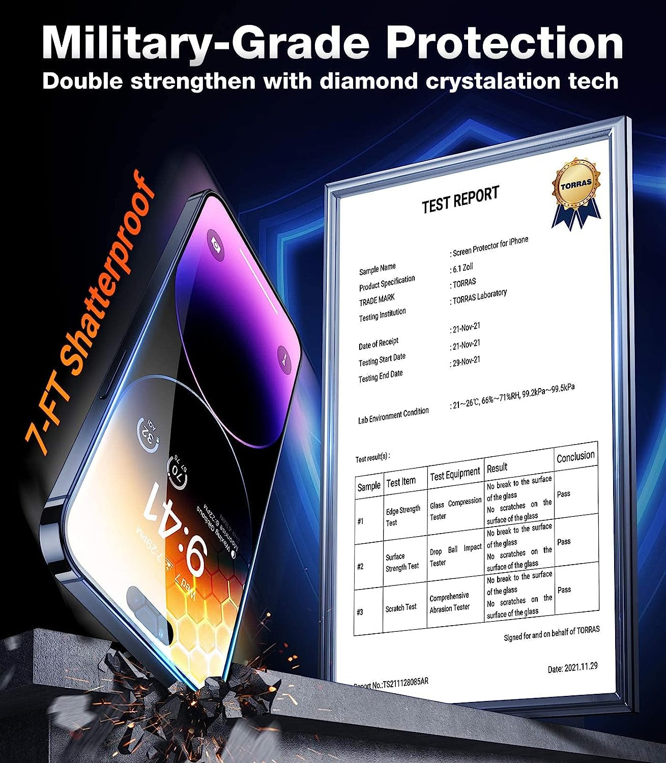 TORRAS 2023 Latest Upgraded 2-Pack Iphone 14 Pro Screen Protector & Camera Lens Protector [Full Protection Screen Saver] Aerospace Grade Materials Tempered Glass Anti-Fingerprint Easy Installation Bubble Killer  TORRAS   