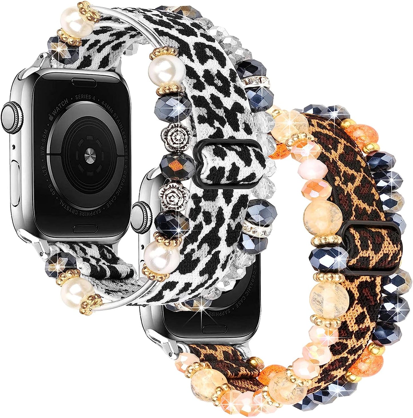 LHXYUO Beaded Bracelet Compatible for Apple Watch Band 38Mm 40Mm 41Mm 42Mm 44Mm 45Mm 49Mm for Women Fashion Cute Handmade Elastic Stretch Strap for Iwatch Ultra SE Series 8 7 6 5 4 3 2 1  LHXYUO   