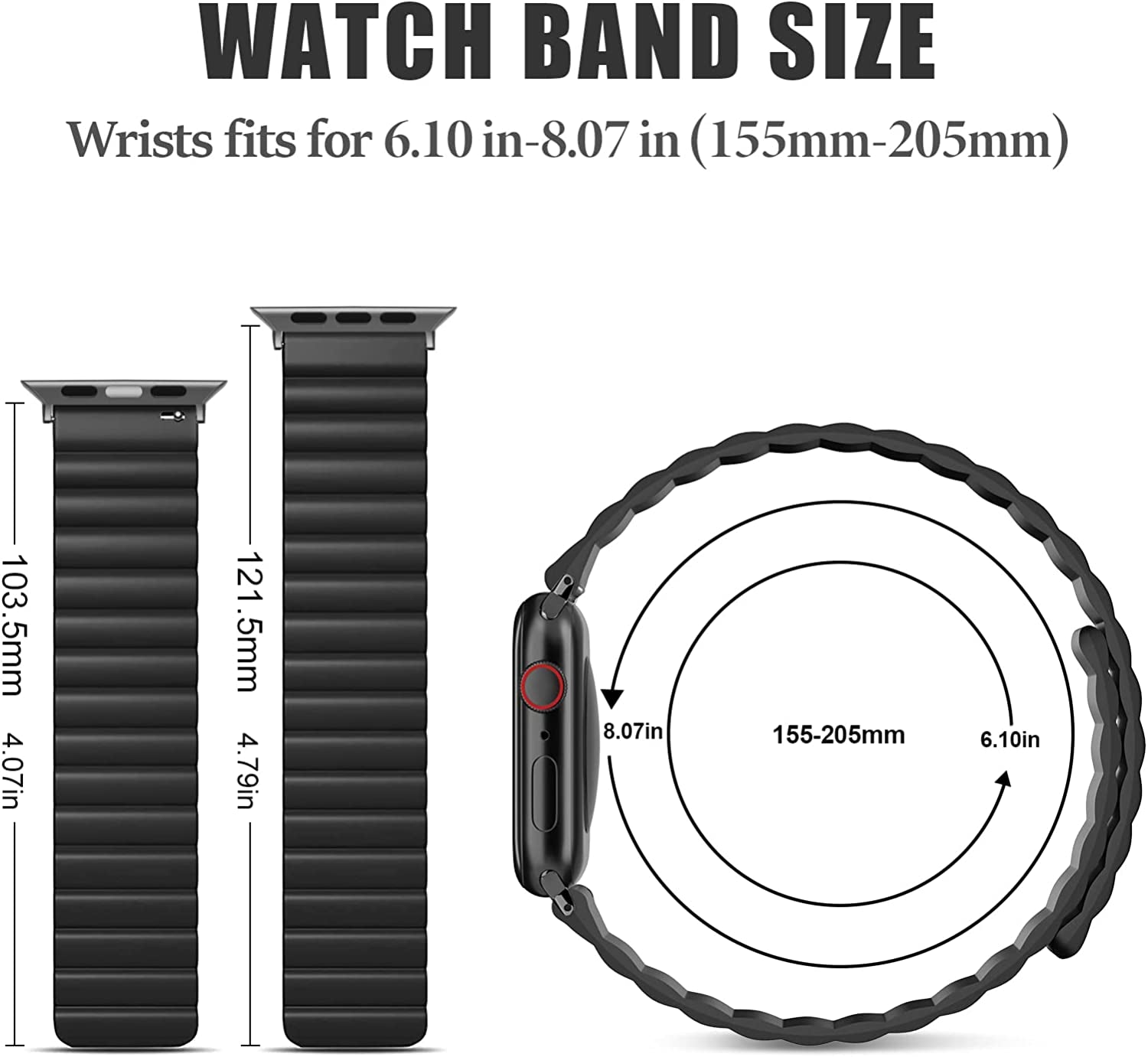 ALTOUMAN Compatible with Apple Watch Band 38Mm 40Mm 41Mm 42Mm 44Mm 45Mm, Compatible for Iwatch Series 7/6/5/4/3/2/1/SE, Magnetic Bands Compatible for Apple Watch Bands for Women Men, Black  ALTOUMAN   