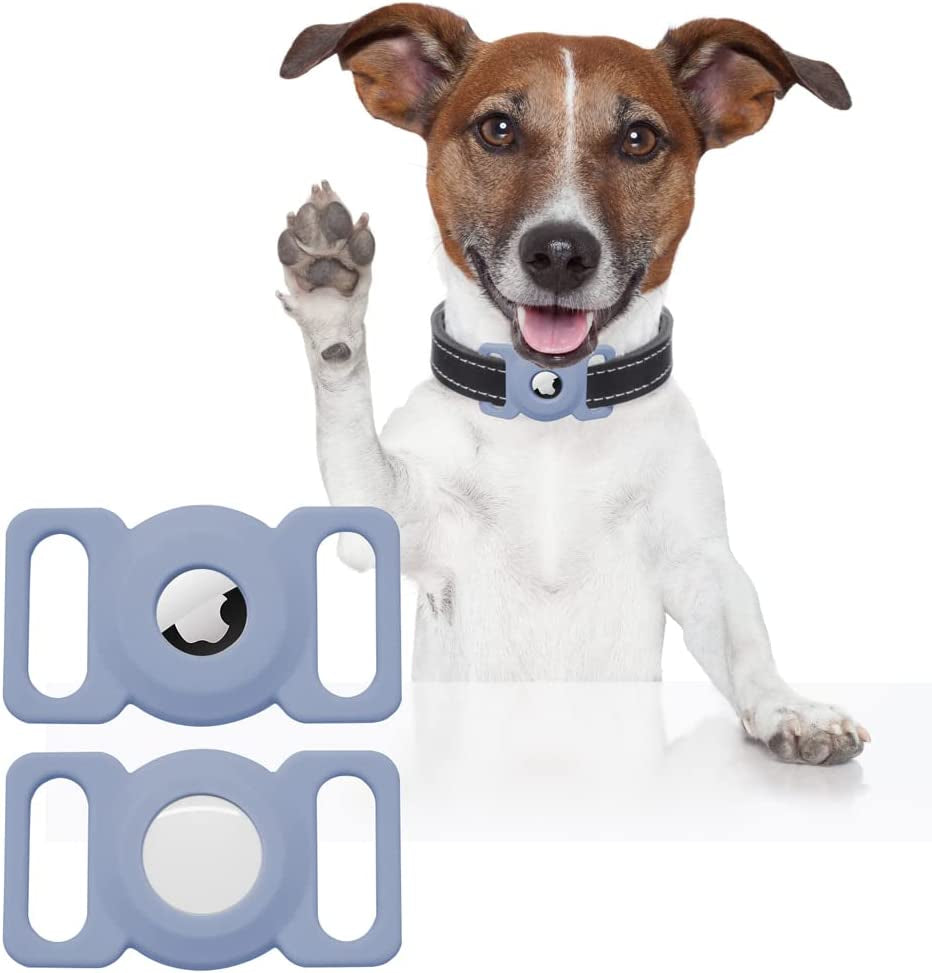 Dog Collar Holder for Air Tag [2 Pack], Bencube Dog Collar Cover,Silicone GPS Tracking Accessories Blue  bencube   