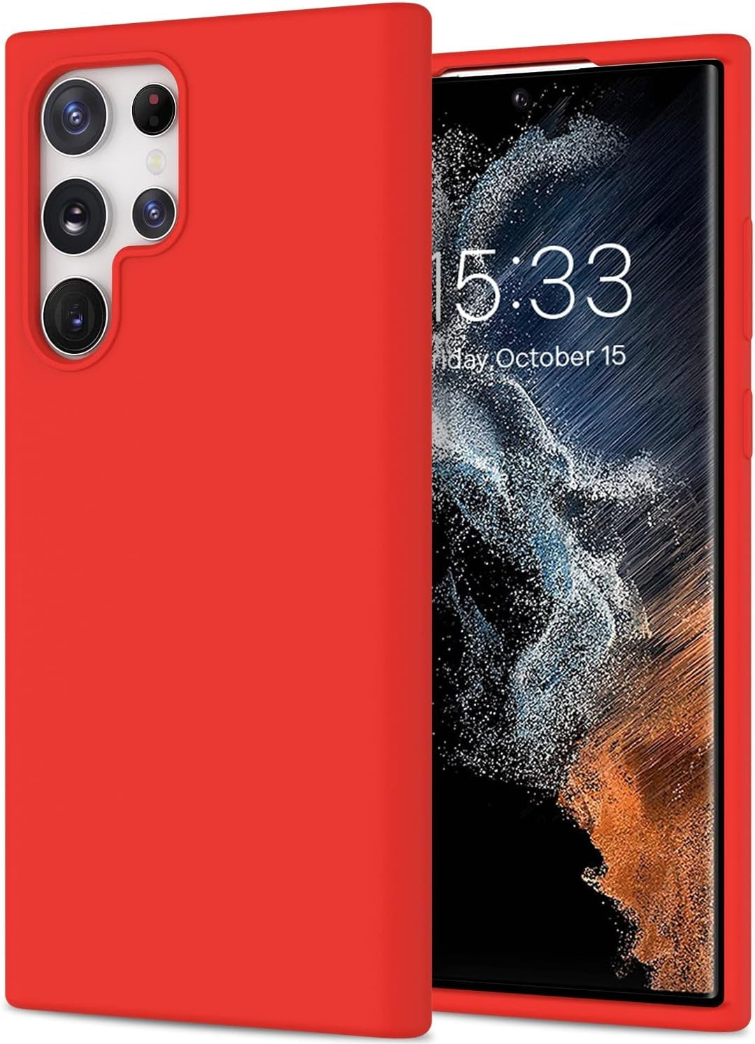 DEENAKIN for Samsung Galaxy S22 Ultra Case Silicone,Silky Smooth Flexible Gel Rubber Bumper Cover with Soft Microfiber Lining Slim Fit Protective Phone Case for Samsung Galaxy S22 Ultra Bright Yellow  DEENAKIN Red Samsung Galaxy S22 Ultra 