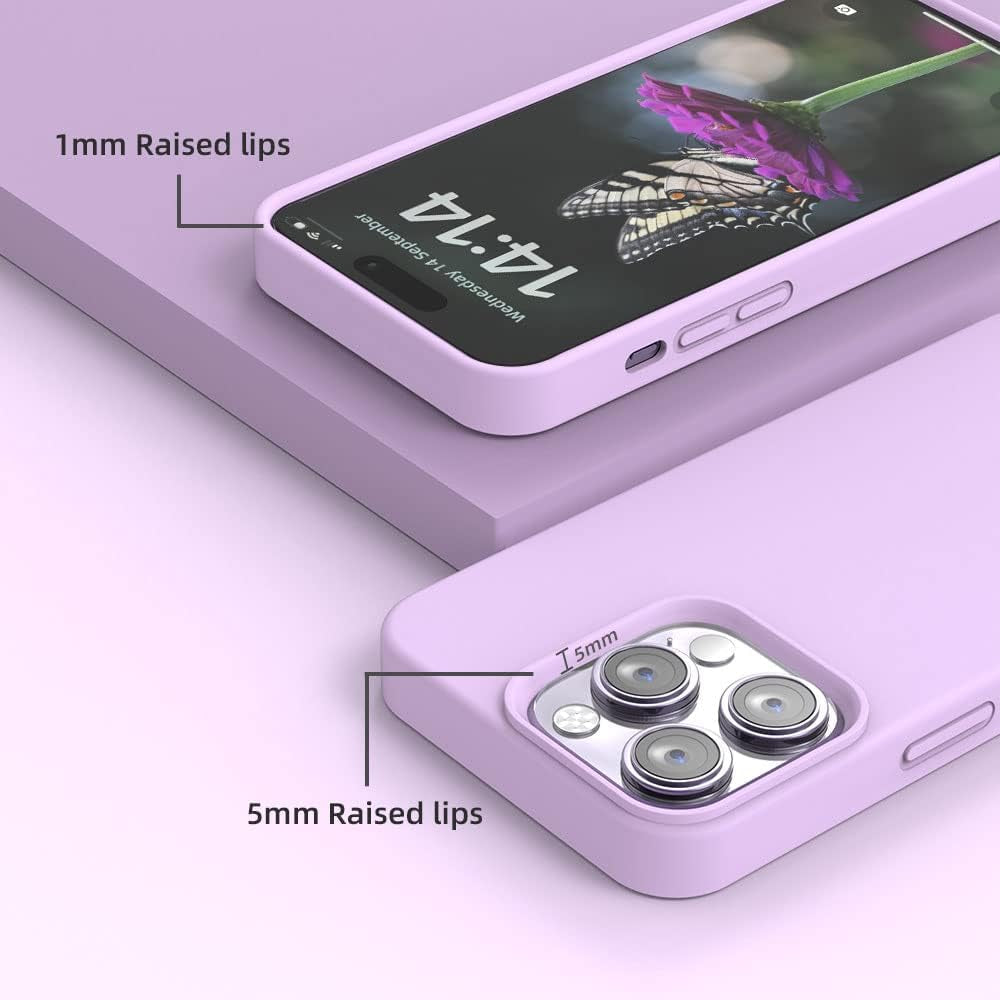 SOH Iphone 14 Pro Silicone Case 6.1 Inch Full-Body Shockproof Case with Ultra-Thin Inner Lining Compatible with Apple Iphone 14 Pro (Elegant Purple)  SOH Mingying   