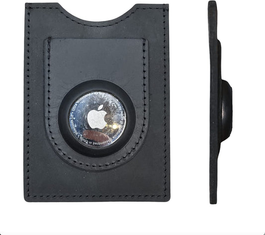 Lumberjack Plaid Genuine Leather Minimal Airtag Wallet Slim Front Pocket Card Holder RFID Blocking with Molded Airtag Slot, with Gift Box  Lumberjack Plaid   