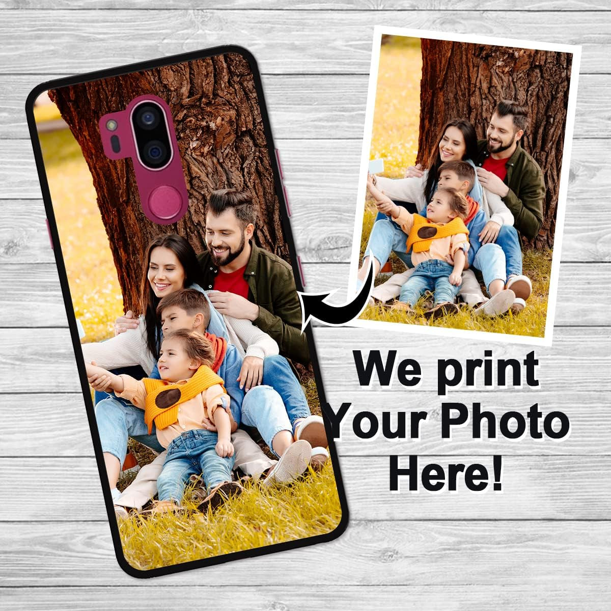 Picturetify Design Your Own Cover for LG G7 Thinq,Personalized Photo Case Custom Phone Case Slim Soft Shockproof Anti-Scratch Protective Phone Case Customized Gift Birthday Xmas Black  Picturetify   