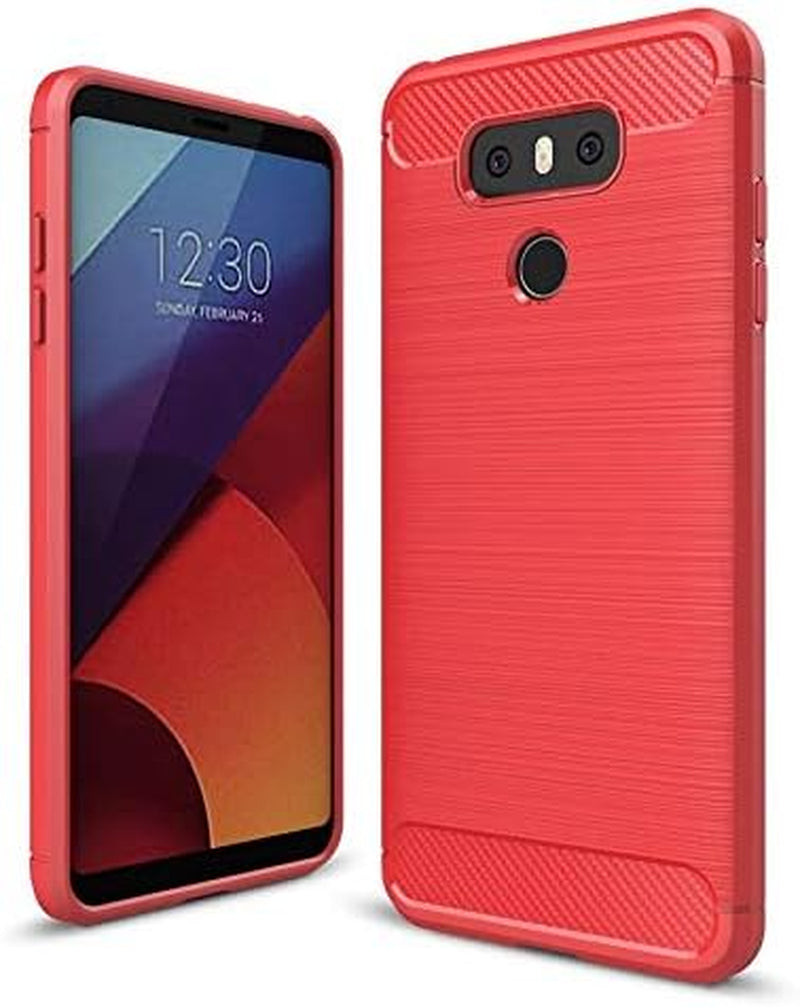 Vultic Carbon Fiber Case for LG G6, Durable [Shock Absorption] Slim TPU Matte Lightweight Bumper Cover (Navy Blue)  Vultic Red  