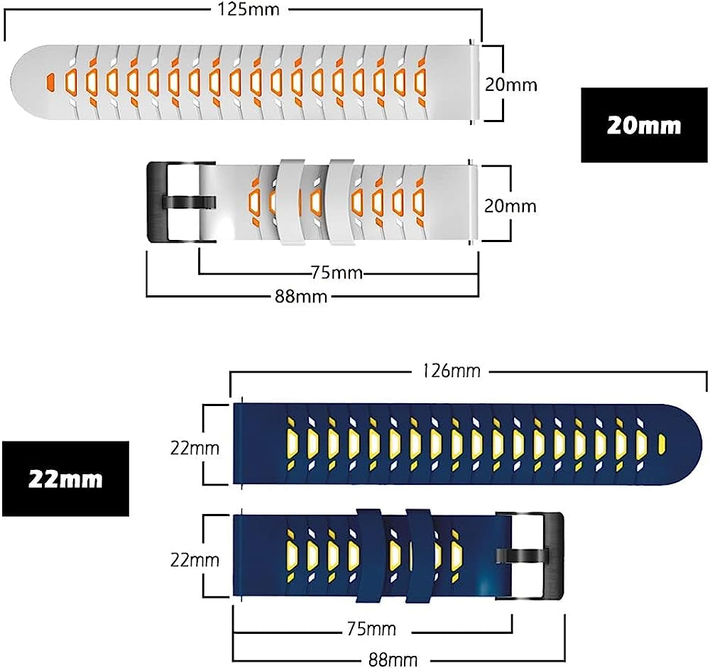 EZZON 20 22Mm Silicone Strap for Garmin Vivoactive 4 3 3T HR Venu 2 SQ Smart Watch Band Forerunner 645 245 MUSIC 55 Watchband Bracelet  EZZON   