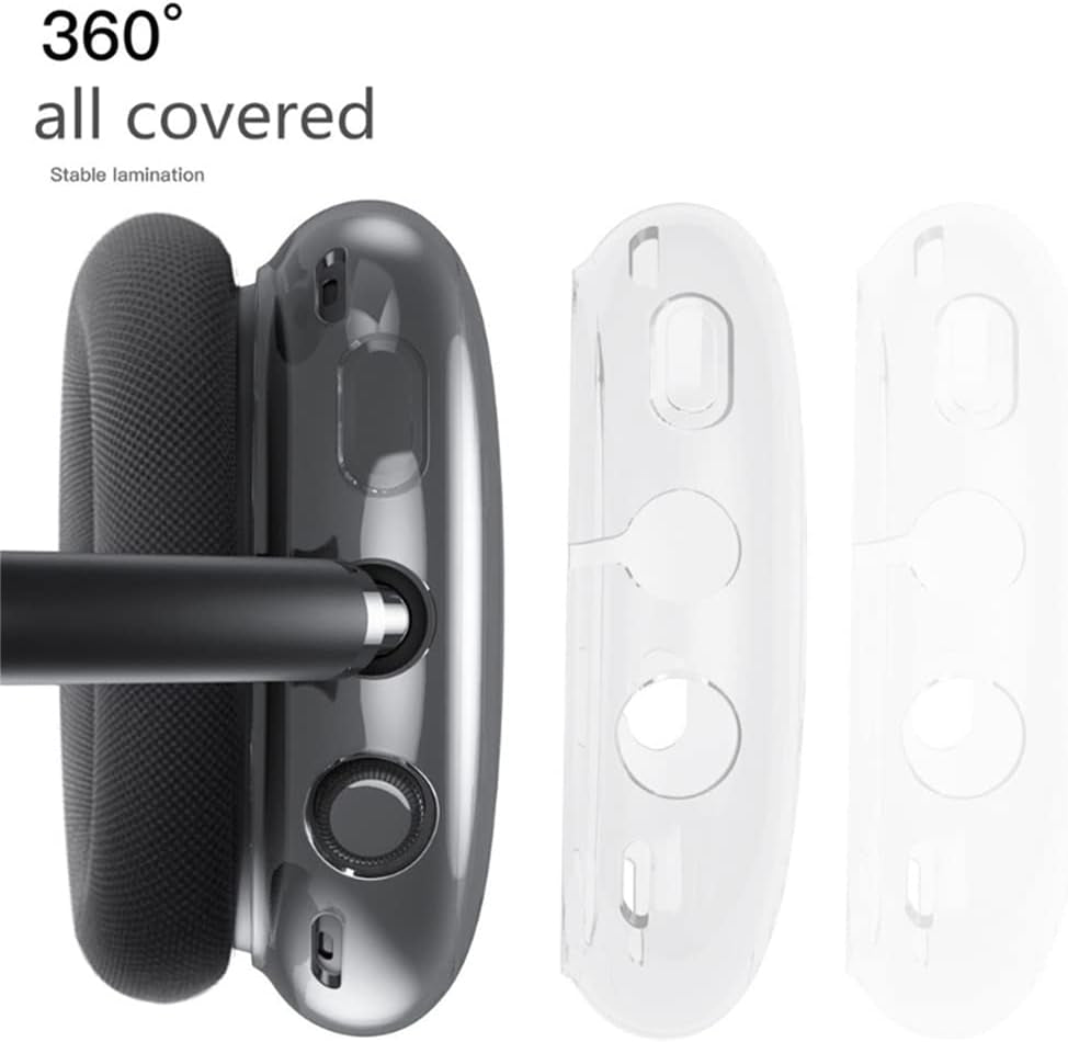 Case Cover for Airpods Max,Headphones Accessories,Transparent Soft Skin Protective Ear Cup Cover,Anti-Scratch Skin Sleeve (Transparent)  MACSYS   