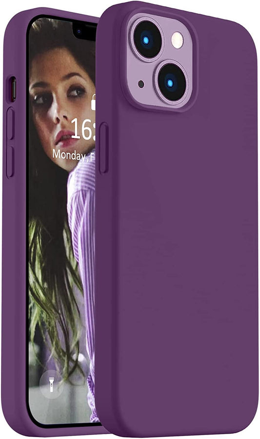 Vooii Compatible with Iphone 14 plus Case, [Upgraded Thickened Liquid Silicone] [Soft Anti-Scratch Microfiber Lining] Shockproof Full Body Protective Phone Case for Iphone 14 plus - Grape  Vooii   