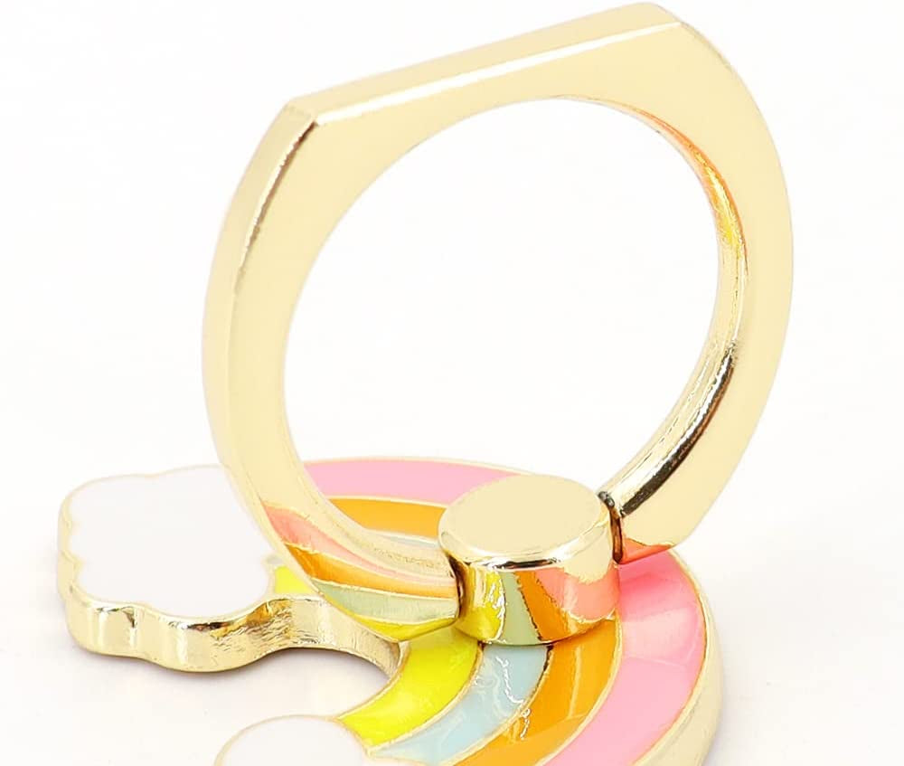 Lamignonne Phone Ring Holder Rainbow Metal Finger Grip 360° Rotation 180° Flip Kickstand Universal Phone Grip Compatible with All Smartphones  LaMignonne   