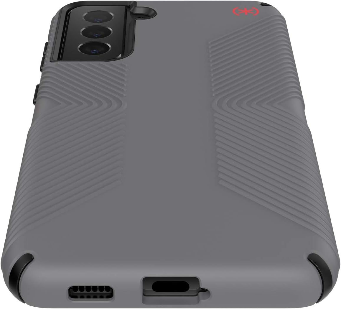 Speck Products Presidio2 Grip Samsung Galaxy S21+ 5G Case, Graphite Grey/Black/Bold Red  Speck Products   
