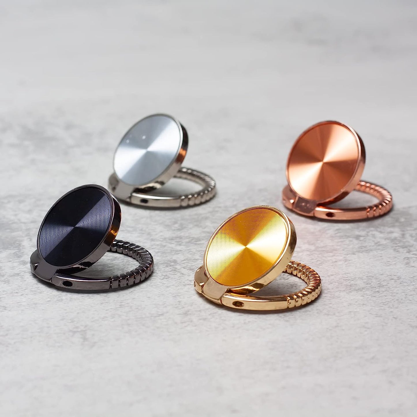 [2 Packs] Featured CD Textures Cell Phone Ring Holder Stand, 360 Degree Rotation Finger Ring Kickstand with Polished Metal Phone Grip for Magnetic Car Mount, Smartphone Accessories  Wansurs   