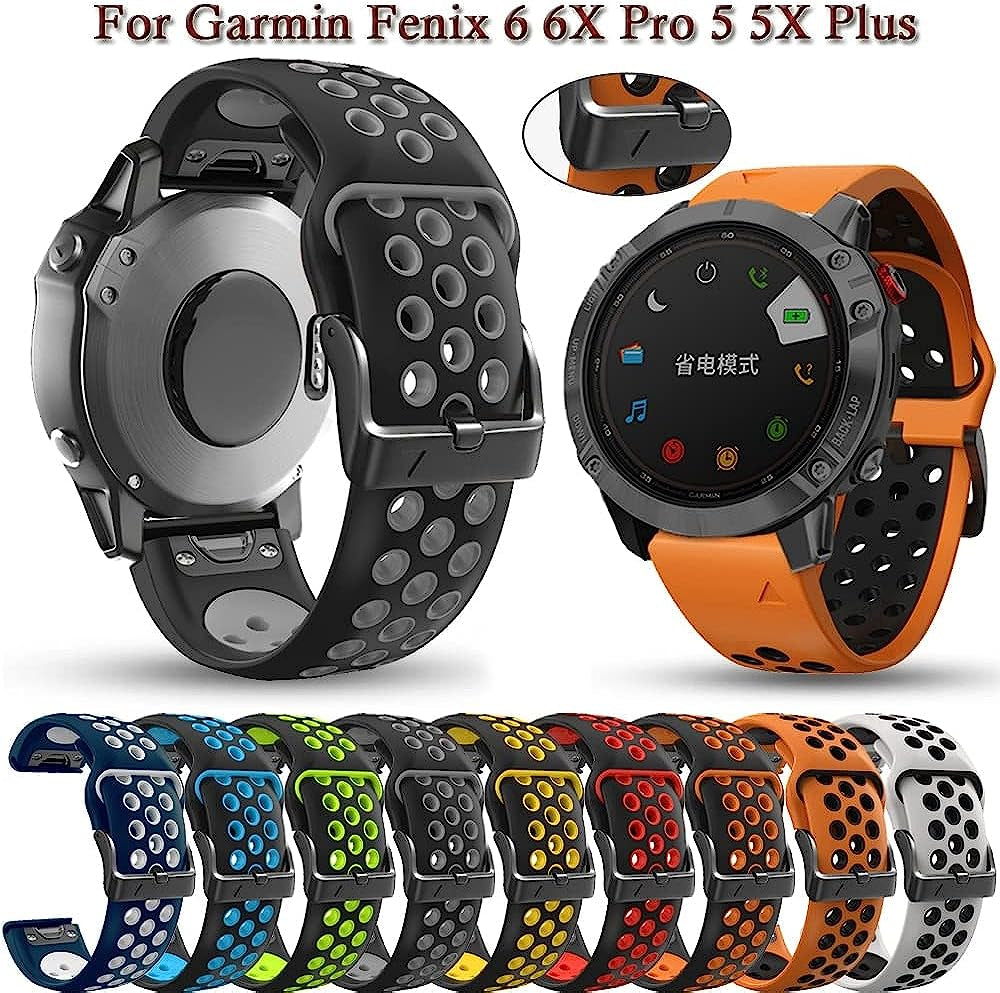 KAPPDE Band for Garmin Fenix 6 6X Pro 5 5X plus 3 HR 945 Mk2I Mk1 S60 Wristband 22 26Mm Silicone Quick Release Strap Watchband Bracelet  KAPPDE   