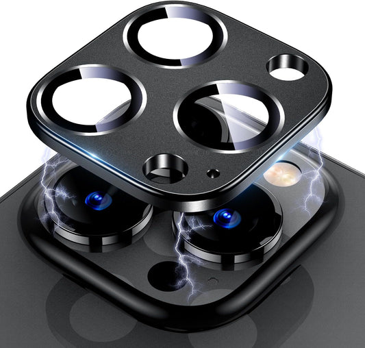 Uyiton for Iphone 13 Pro/Iphone 13 Pro Max Camera Lens Protector, [Strong Adsorption] [Drop Protection] Metal Ring Tempered Glass Rear Camera Screen Cover - Graphite  Uyiton   