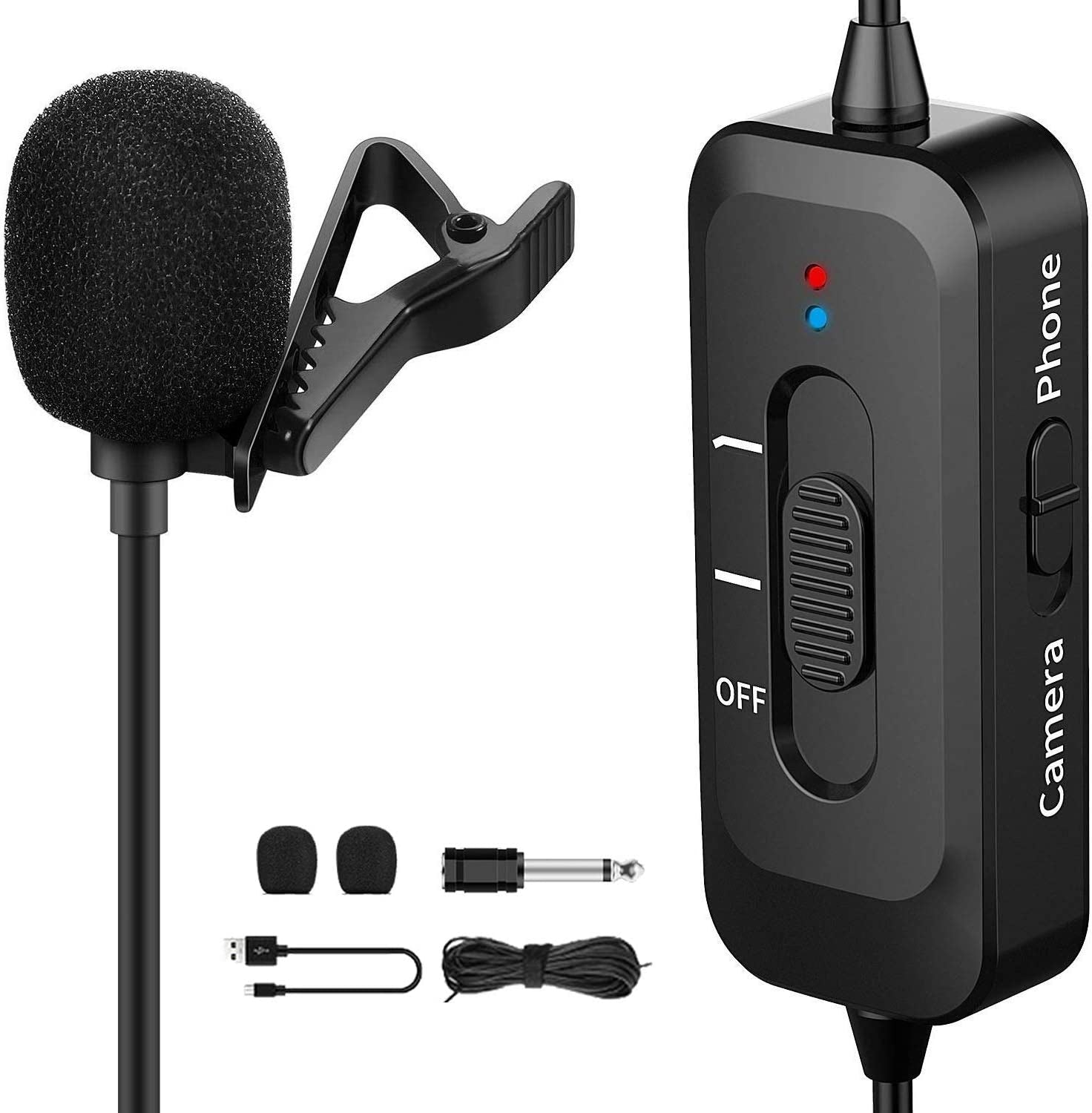 Professional Lavalier Microphone for Iphone, Lavalier Lapel Microphone with USB Charging, Omnidirectional Lapel Mic with Noise Reduction for Android Smartphone,Video, Youtube, Interview, Vlogging  Shotory   