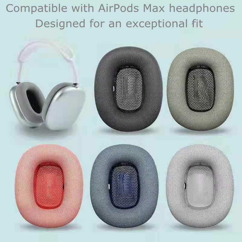Earpads for Appple Airpods Max Ear Cushions Replacement Mesh Fabric Ear Pad Cushion for Airpod Max Headphone with Mesh Fabric Memory Foam and Magnet (Pink)  wjiaw hardware and plastic factory   