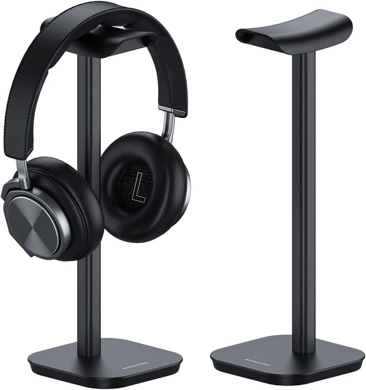 MANMUVIMO Headphone Stand, Desktop Headset Holder Aluminum Earphone Stand for All Gaming Headsets Such as Airpods Max, Sony, Beats, Bose, Sennheiser, Hyperx(Black)  MANMUVIMO   