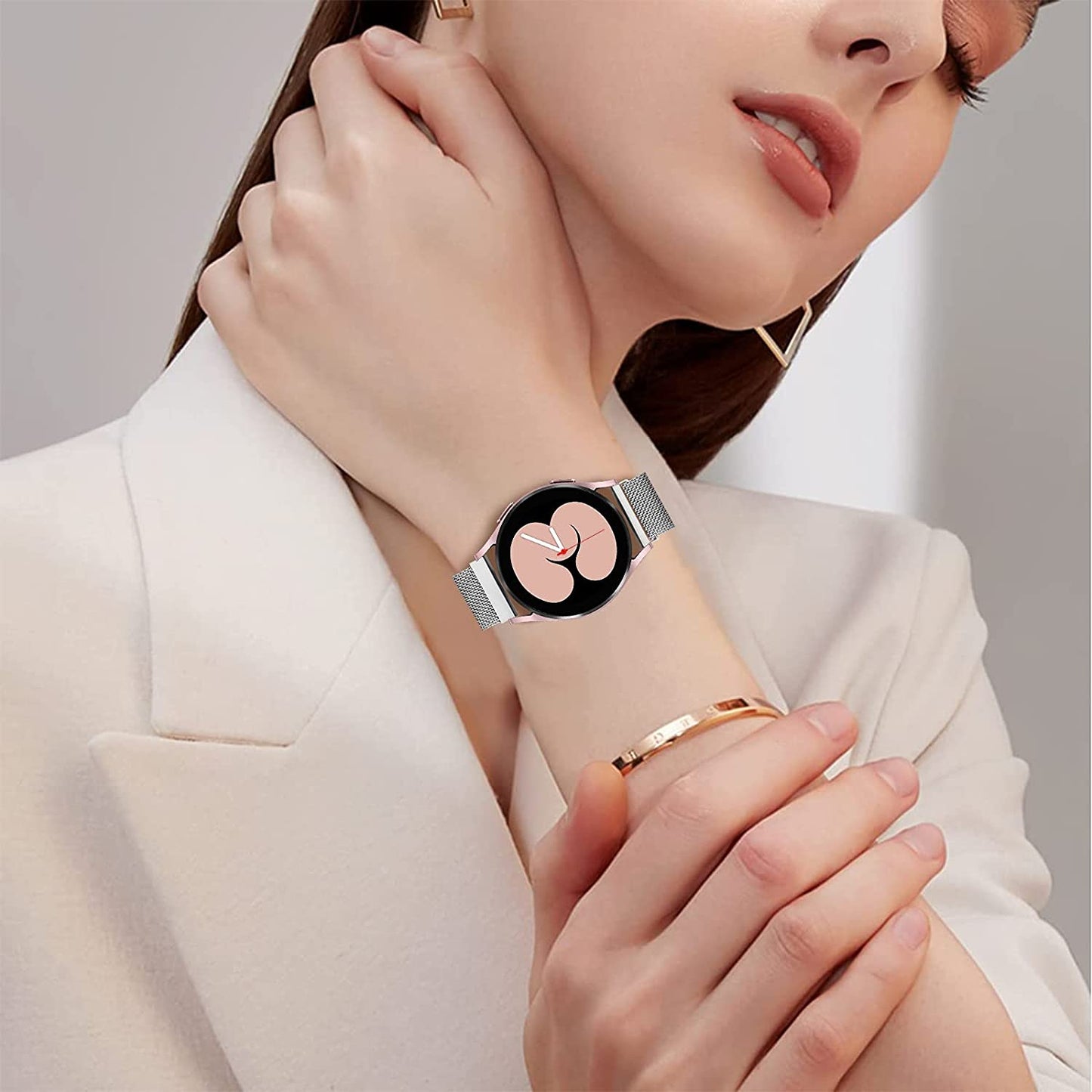 Vomulato Magnetic Bands Compatible with Samsung Galaxy Watch 5/4 40Mm 44Mm,Galaxy Watch 5 Pro 45Mm, Galaxy Watch 4 Classic 42Mm 46Mm, Galaxy Watch 3 41Mm ,Galaxy Active 2/ Active, 20Mm Adjustable Replacement Metal Wristband for Women Men  Vomulato   