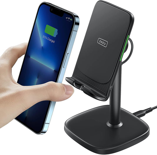 INIU Wireless Charger Stand, 15W Fast Wireless Charging Stand, Adjustable Angle Charger Dock Phone Holder, Wireless Charging Station Compatible with Iphone 14 13 12 11 Pro/Max Samsung S22 S21 Pixel  Shenzhen Topstar Industry Co.,Ltd.   