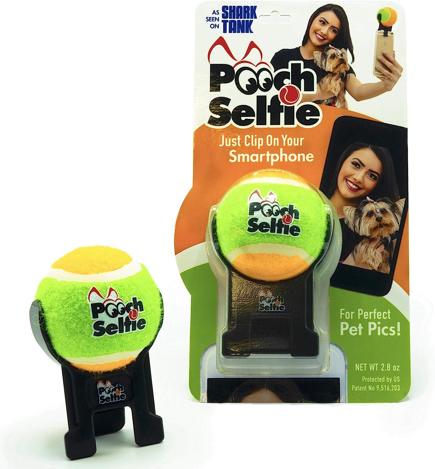 Pooch Selfie: Cell Phone Dog Universal Selfie Stick, Dog Training, Tennis Ball for Dogs Photos, Pet Selfie Tool Get Your Pooches Attention (AS SEEN on Shark Tank) - Green  Clever Dog Products LLC   