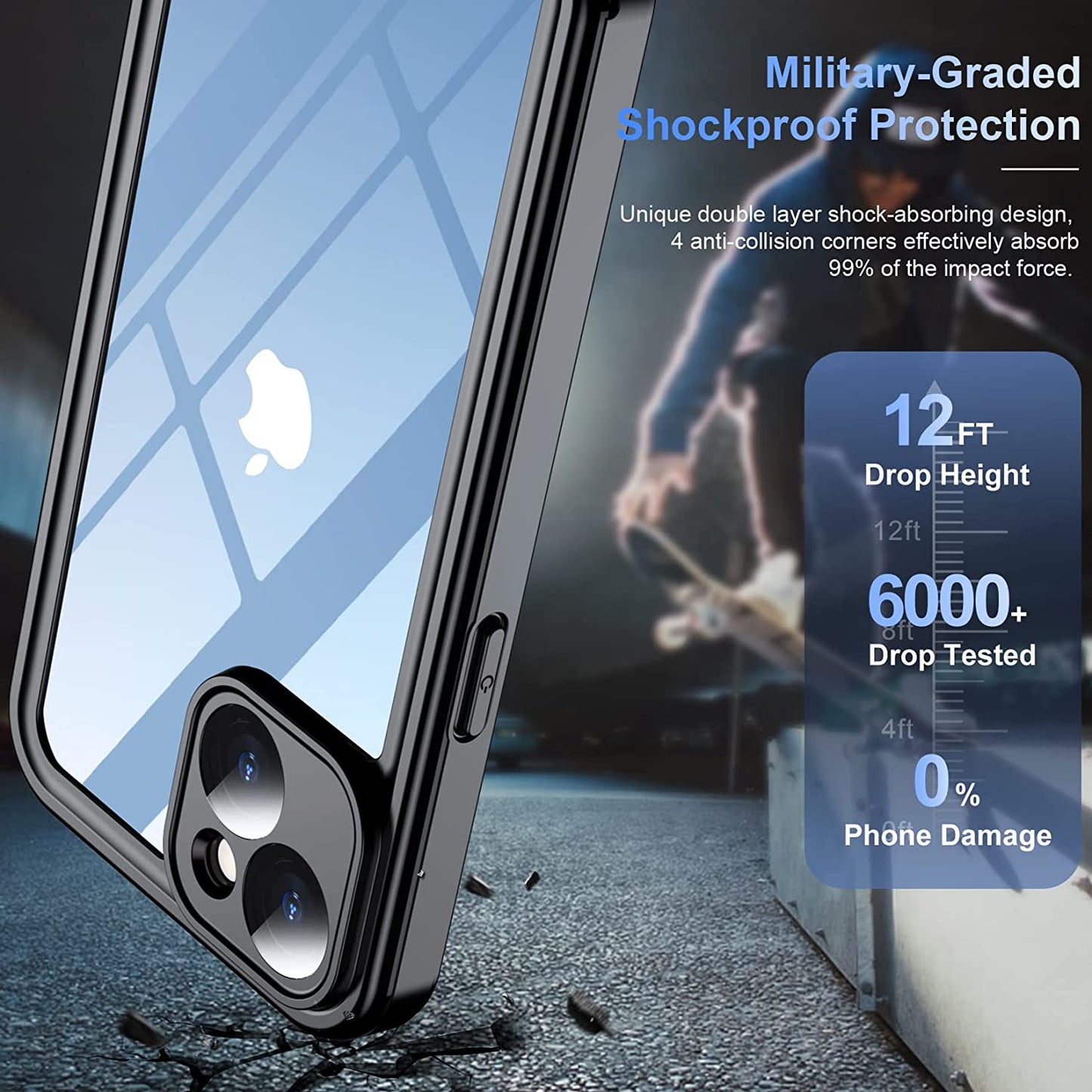 Temdan [Real 360 for Iphone 14 Case Waterproof, Built-In 9H Tempered Glass Camera Lens & Screen Protection [14FT Military Dropproof][Full-Body Shockproof][Dustproof][Ip68 Underwater] Phone Case Green  Temdan   