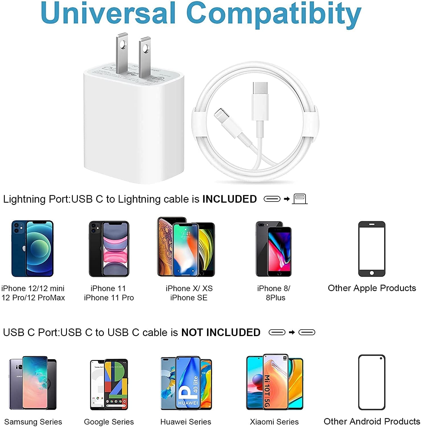 Iphone Charger Super Fast Charging [Apple Mfi Certified] 20W PD Power Wall Charger with 6FT Charging Cable Compatible Iphone 14/14 Pro Max/13/13 Pro Max/12/12 Pro/12 Pro Max/11/11 Pro Ipad(White)  Shenzhen good-she technology Co., Ltd.   