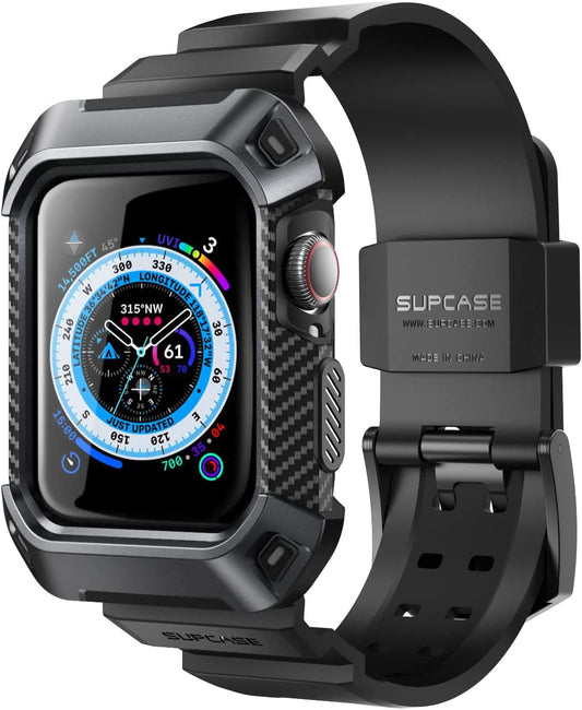 SUPCASE [Unicorn Beetle Pro] Designed for Apple Watch Series 8/7/6/SE/5/4 [45/44Mm], Rugged Protective Case with Strap Bands (Black)  SUPCASE   