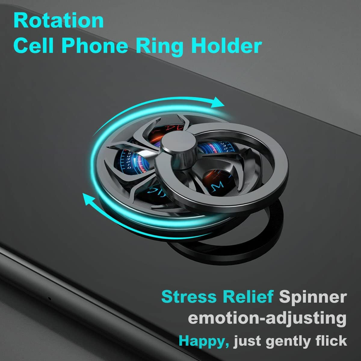 Anti-Anxiety Finger Ring Stand, Ebulous 360° Rotation Spinner Mobile Cell Phone Ring Stand Holder with Grip Kickstand Universal [Washable/Reusable] for Iphone/Ipad/Samsung Note/Tablets Etc (Red)…  CC-Show   