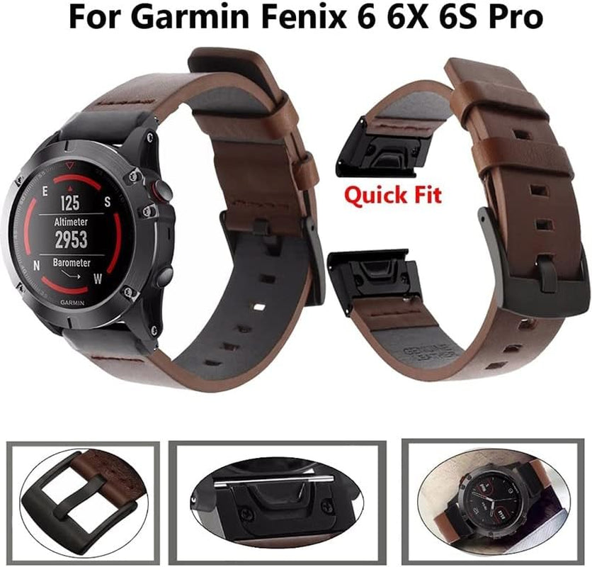 IRJFP 22Mm Watchband for for Garmin MARQ Series/Epix/Approach S60 Leather Smart Watch Band for Garmin Instinct Sports Wrist Strap  IRJFP   