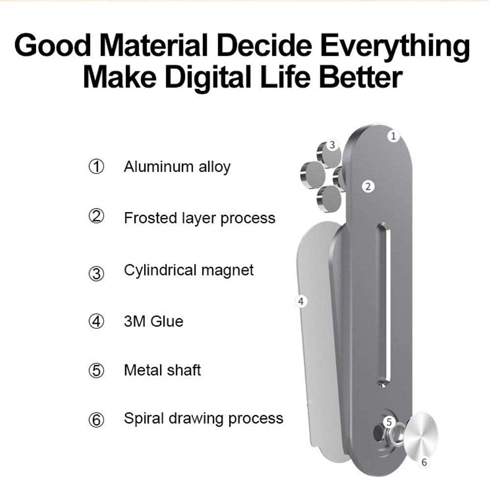 Aporia - Stick on Laptop Invisible Foldable Side Arm Magnetic Phone Holder Mount for Computer | Instant 2Nd Monitor Mobile Solution | Aluminum Alloy with Strong Magnet  Aporia International   