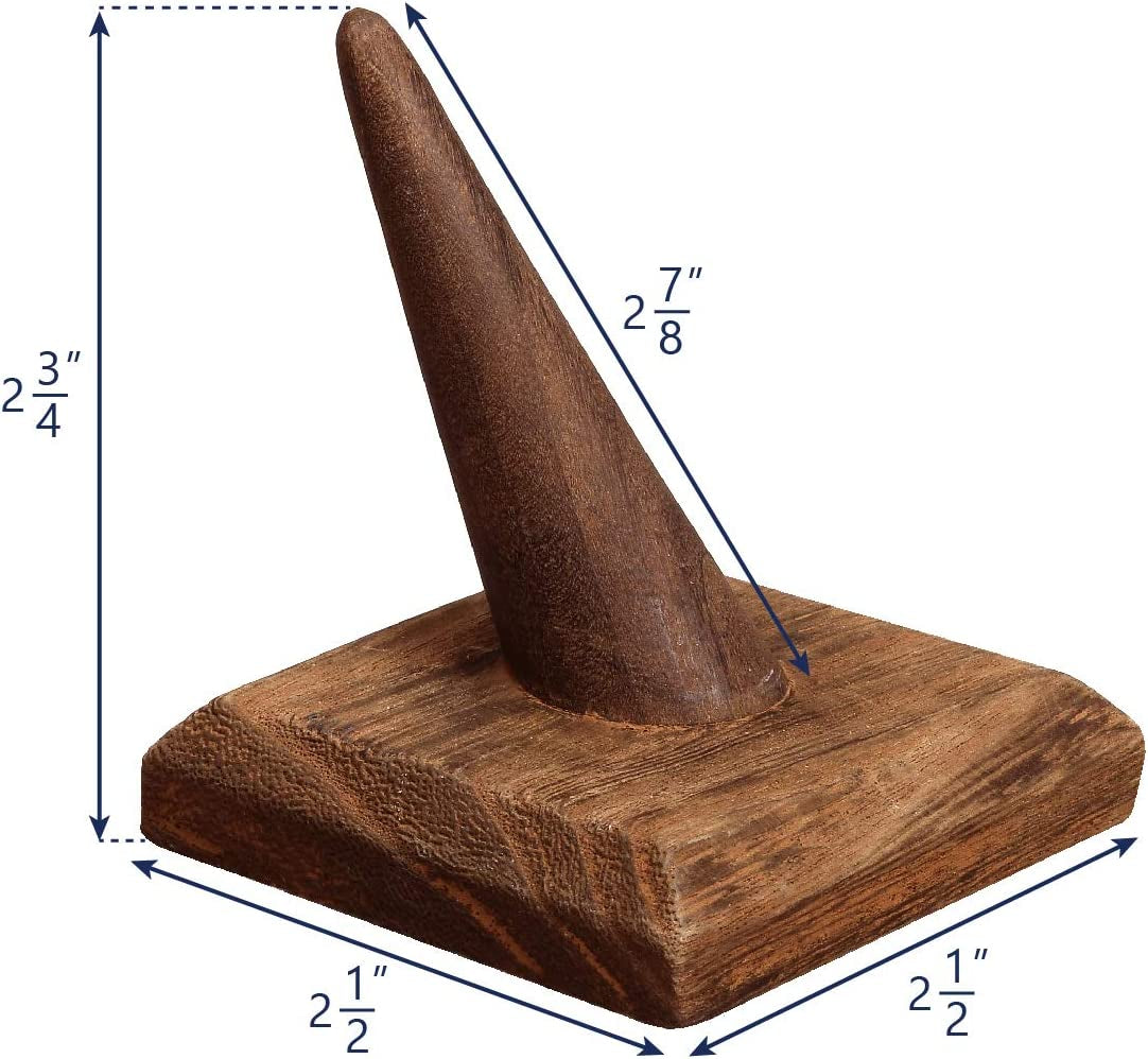 MOOCA 4 Pcs Set Finger Ring Stand Jewelry Display Holder Showcase Display Drawer Ring Storage Jewelry Display Stands for Shows, 2 1/2" W X 2 1/2" D X 2 3/4" H, Brown  MOOCA   