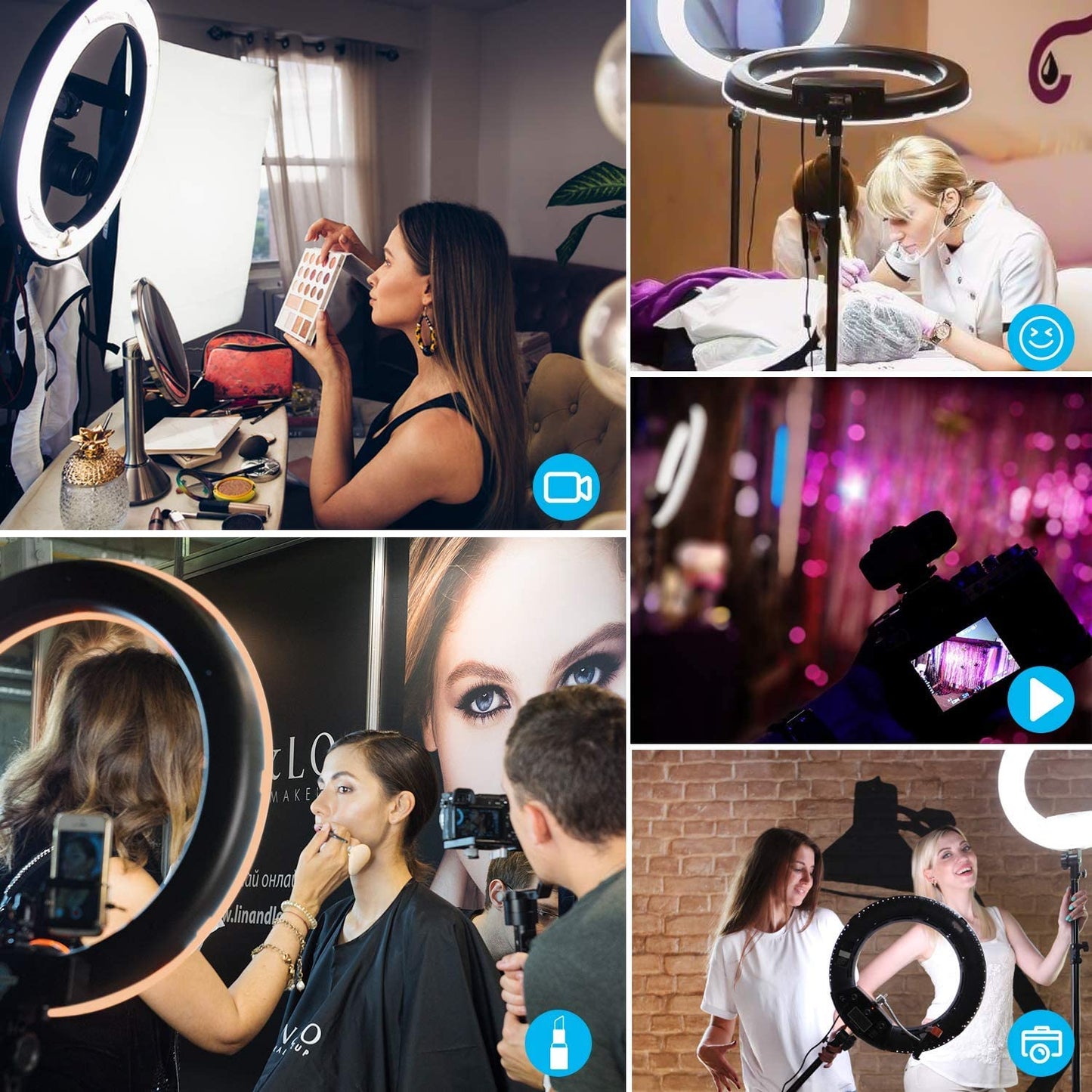 Ring Light 18 Inch LED Ringlight Kit with 73 Inch Tripod Stand with Phone Holder Adjustable 3200-6000K Color Temperature Circle MUA Lighting for Camera for Vlog, Makeup,Youtobe, Video Shooting, Selfie  Yesker   