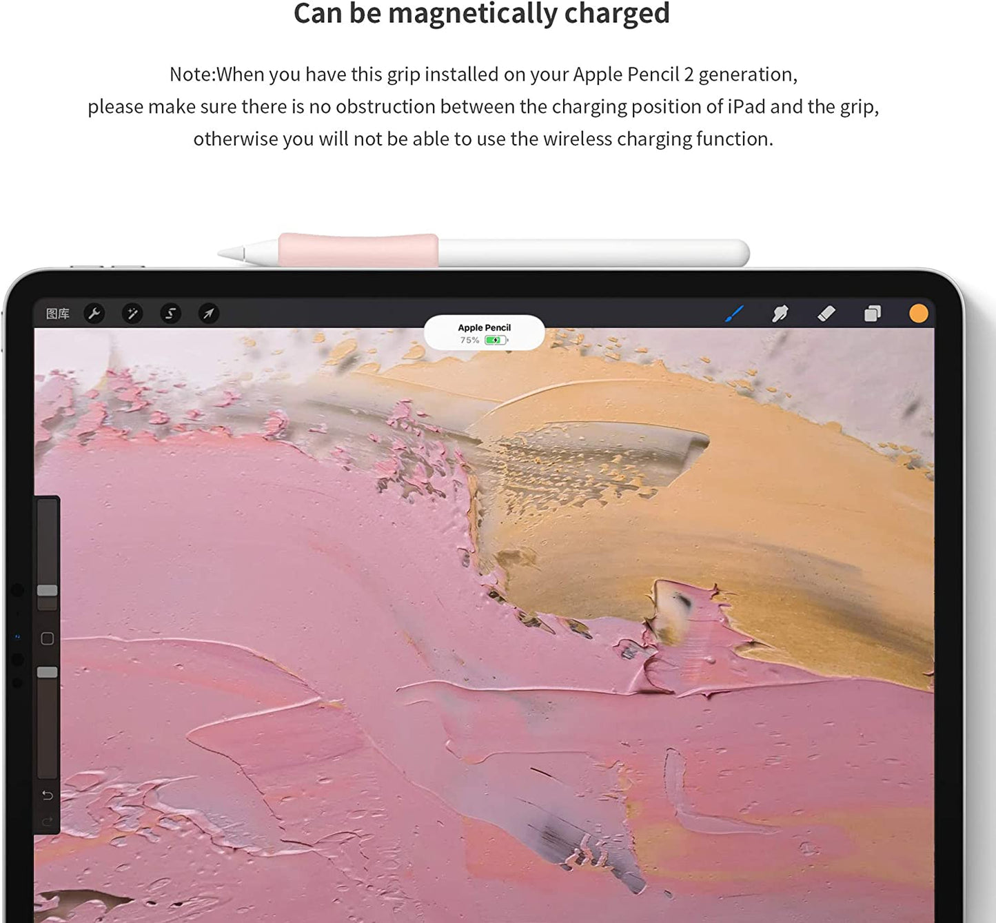 3 Pack Ipencil Grips Case Cover Silicone Sleeve Holder Compatible with Apple Pencil 2Nd Generation, Ipad Pro 11 12.9 Inch 2018(White, Pink, Purple)  Litumfen   