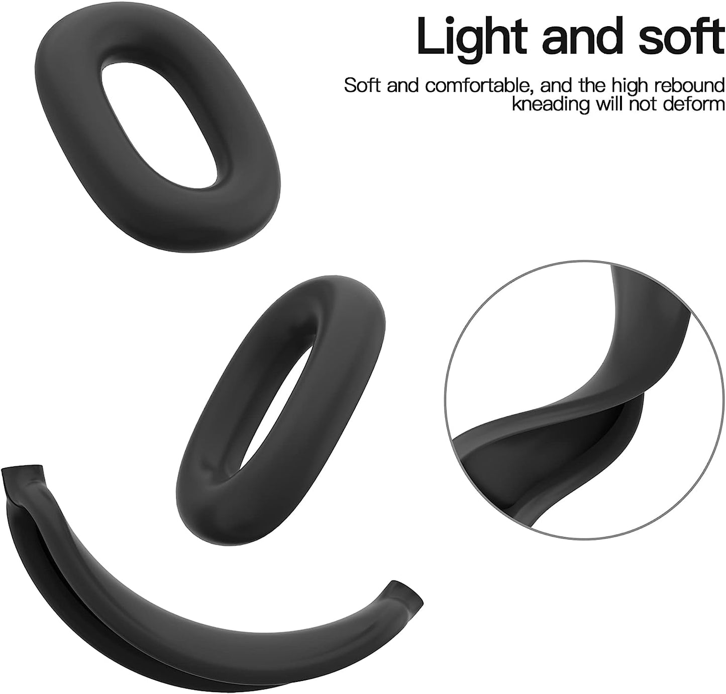 Tucana Silicon Cases Compatible for Airpods Max, Overhead Cover + Earcup Cover (Black)  Tucana   